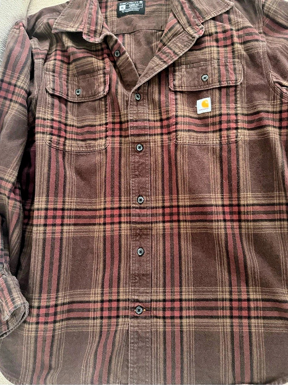 Carhartt Loose Fit Heavyweight Flannel Long-Sleeve Plaid Shirt XL